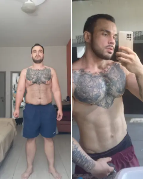 Lucas Carvalho antes e depois